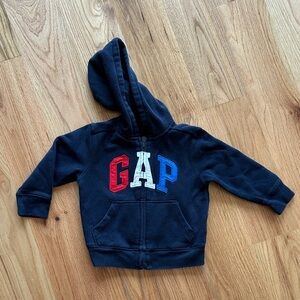 GAP Kids Dark Blue Hoodie with Red and Blue Letters